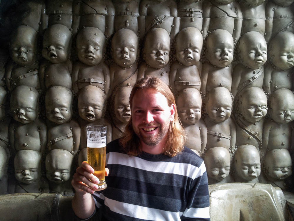 Enjoying A Beer In The Giger Bar