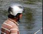 Practising Safe Fishing With His Helmet On